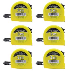 Kit 06 Trena Aço Metal 3m Bolso Básica Fita Com Trava