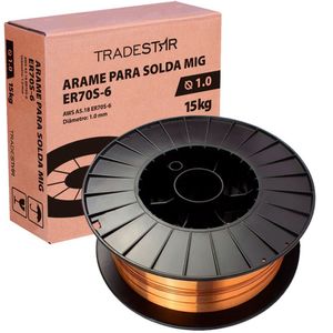 Arame P- Solda Mig Com Gás 1,0mm Rolo 15 Kg Er70s-6 Tradestar