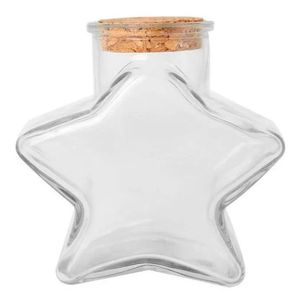 Kit 10 Potes De Vidro Estrela Com Tampa 150ml