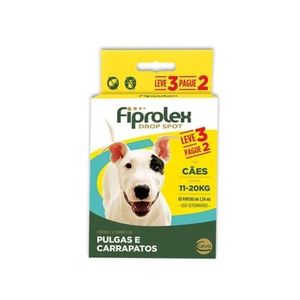Combo Antipulgas Cães Fiprolex 11 A 20kg Com 3