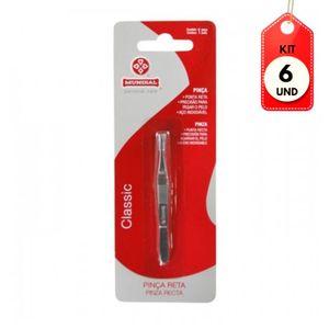 Kit C-06 Mundial Pinça Depilatória Ponta Reta