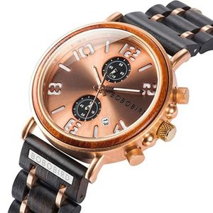 Relógio Masculino De Madeira Bobo Bird Ws263 à Prova D\'água W-s26-3