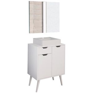 Conjunto 3 Peças Para Banheiro Bn3600x37x38 Branco Metalizado Tecno Mobili Branco Metalizado
