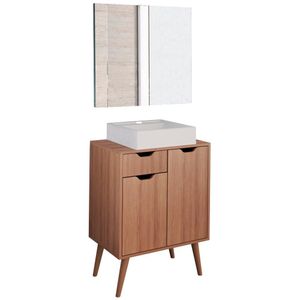 Conjunto 3 Peças Para Banheiro Bn3600x37x38 Amendoa Metalizado Tecno Mobili Amendoa Metalizado