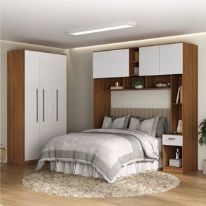 Guarda-roupa Modulado Lugano 8 Portas 3 Gavetas 3 Peças Yescasa Nogal-branco