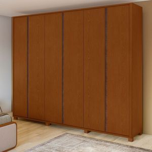 Guarda-roupa Casal Leder 6 Portas Com Pés Frassino