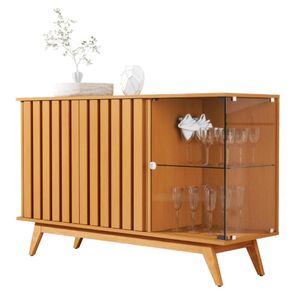 Buffet Ripado Com 3 Portas E Lateral De Vidro Nice Nature