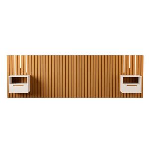 Cabeceira Ripada De Casal Com Led Locarno Nature Pérola