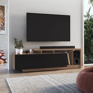 Rack Linea Com 2 Portas E Nichos Para Televisor 50 Polegadas Montana - Preto