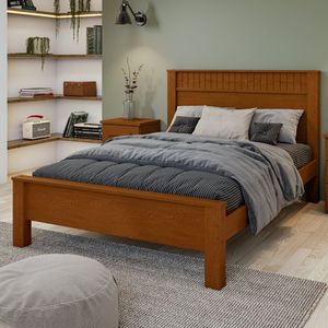 Cama De Casal Em Mdp-mdf 111,5x205,9cm Athenas Frassino-off White-frassino
