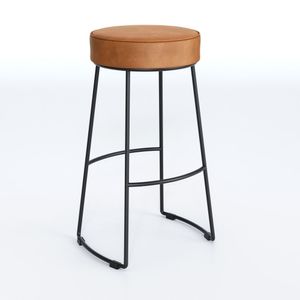 Banqueta Nice Em Aço Industrial Yescasa Preto- Caramelo