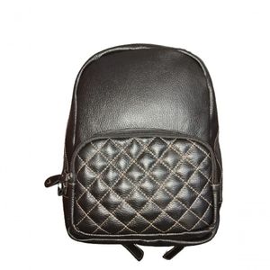 Mochila Feminina De Couro Nina Matê. Cor Preto