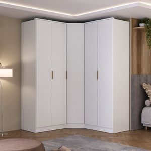 Conjunto Ravi Módulo 2 Portas + Canto + Módulo 2 Portas Branco