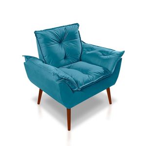 Poltrona Opala Suede Azul Tiffany