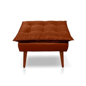 Puff Opala Decorativo Panqueta De Apoiar Os Pés Suede Terracota