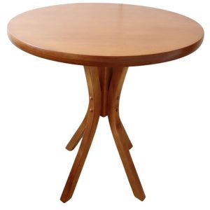 Mesa Marcela Selva Redonda 70 Cm Restaurante Cafeteria Cozinha Sala De Jantar Castanho Mogno