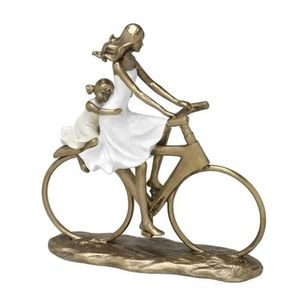 Escultura Mãe E Filha Na Bicicleta