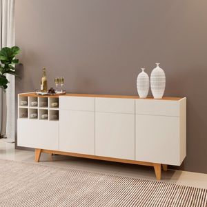 Buffet Para Sala De Jantar 3 Poras 1 Gaveta Duna Off White/naturalle