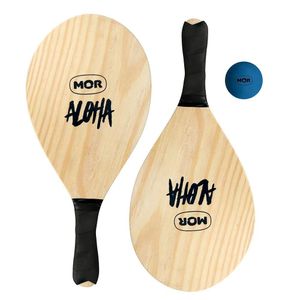 Kit Frescobol Mor Aloha Com 2 Raquetes E 1 Bola