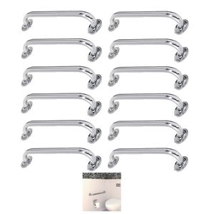 Alça De Apoio Inox Barra 50cm Kit 12 Unidades Banheiro Deficiente Idoso Cadeirante Acessibilidade