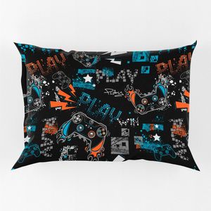 Porta Travesseiro Fronha Avulsa Game Win 70cm X 50cm - Estampa Digita Nerd Geek