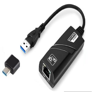 Cabo Adaptador Usb 3.0 + Type-c Saída Rede Rj45 10-100-1000