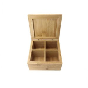 Caixa Quadrada Em Bambu Com 4 Divisórias 26824 - Dynasty