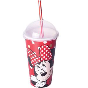 Copo Shake Minnie Com Tampa E Canudo 500 Ml Plasútil