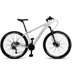 Bicicleta Aro 29 Cripto 27v Alivio Freio Hidraulico Trava K7 - Branco-prata - 17" Branco-prata
