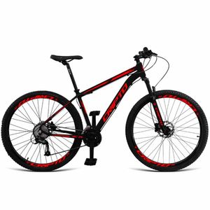 Bicicleta Aro 29 Cripto 24 Marchas Freios Disco E Suspensão - Preto-vermelho - 21" Preto-vermelho