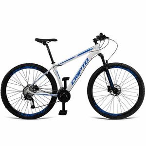 Bicicleta Aro 29 Cripto 24v Shimano Fr. Hidraulico-trava K7 - Branco-azul - 17" Branco-azul
