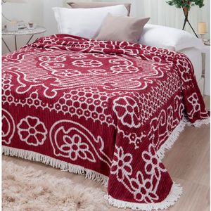 Colcha Casal Chenille Canelada Bruna Vinho/branco Jolitex