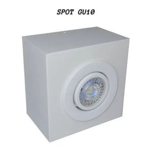 Spot Plafon Sobrepor Teto Quadrado Beiral Branco Gu10