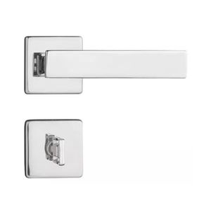 Fechadura De Porta Pado 701 Roseta Quadrada Banheiro - Wc - Cromado