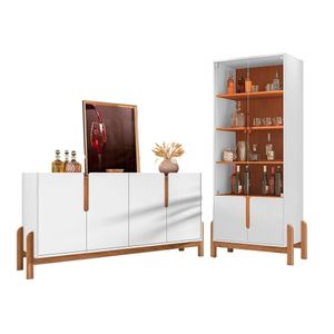 Jogo Cristaleira E Buffet 1.7 Fatima Branco Cedro