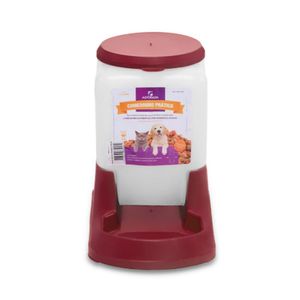 Comedouro Automatico Cães Cachorros Gatos Pratico 3litros Cor Vermelho