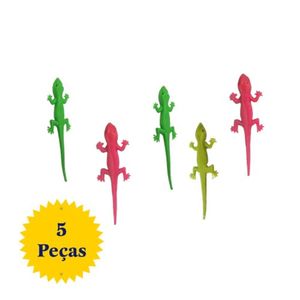 Kit Brinquedos Para Pet Gato Lagartixa Com 5 Unidades