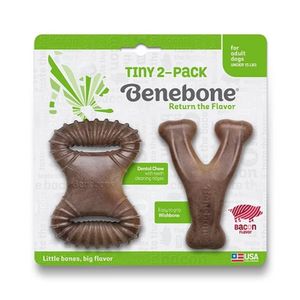 Brinquedo Mordedor Benebone Tiny 2-pack Sabor Bacon