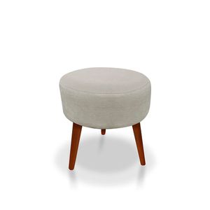 Puff Redondo Decorativo Panqueta De Apoiar Os Pés Suede Bege