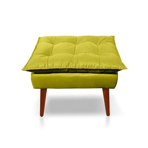Puff Opala Decorativo Panqueta De Apoiar Os Pés Suede Amarelo