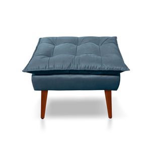 Puff Opala Decorativo Panqueta De Apoiar Os Pés Suede Azul Turquesa