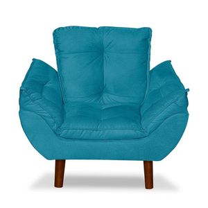 Mini Poltrona Cadeira Opala Infantil De Criança Suede Azul Tiffany