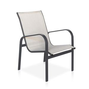 Cadeira Para , área Externa, Gourmet E Jardim - Grafite Em Tela Sling Cinza Claro