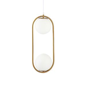 Lustre Pendente Nordecor Globo Ring Duo 2105 Dourado E27 Bivolt