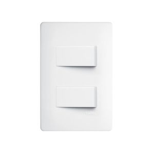 Interruptor Simples Duplo Fame Habitat Com Placa 4x2 Branco
