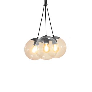 Lustre Pendente Blumenau Globb 3 âmbar E27 Bivolt