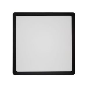 Painel De Led Blumenau Quadrado De Sobrepor 24w Bivolt Preto 3000k Luz Amarela
