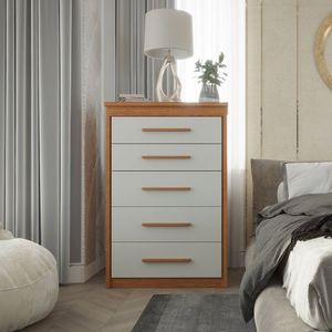 Cômoda 5 Gavetas 116,6 X 77,5 Cm Elegance Freijó -off-white