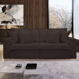 Sofá Cama Retrátil E Reclinável Arizona 240cm Marrom