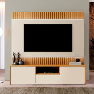 Estante Para Tv E Home Boreal 180cm Com Led Fita Naturalle-off White